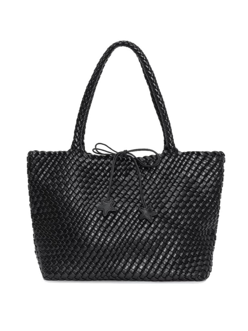 Faux Leather Woven Tote Handbag Set for Women, Large Handwoven Shoulder Purse
